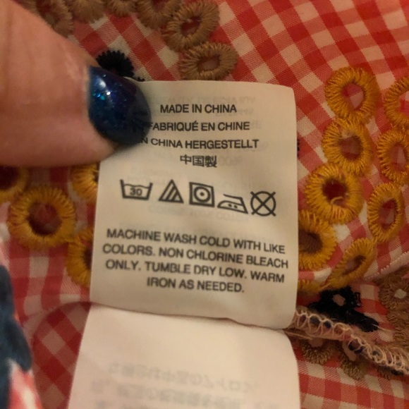 Tomato Red Madewell Embroidered Checkered Tank Top New With Tags size Medium - Picture 7 of 7